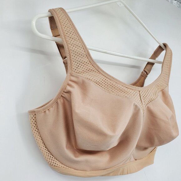 Glamorise Sport Women's Nude Wide Strap Sports Bra Bra Size 40F - Picture 7 of 8